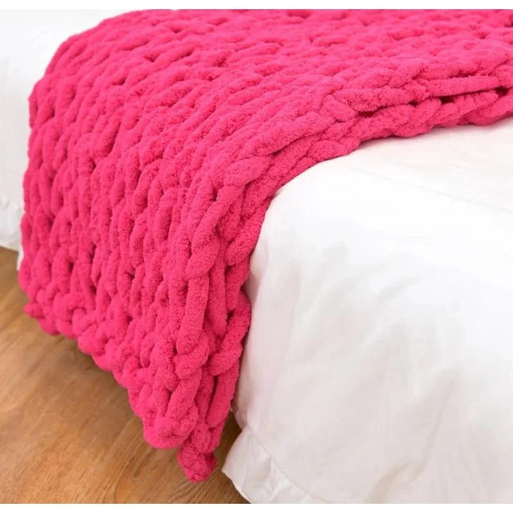 Throw Blanket Chenille Chunky Knit Oversized Loop Stitch