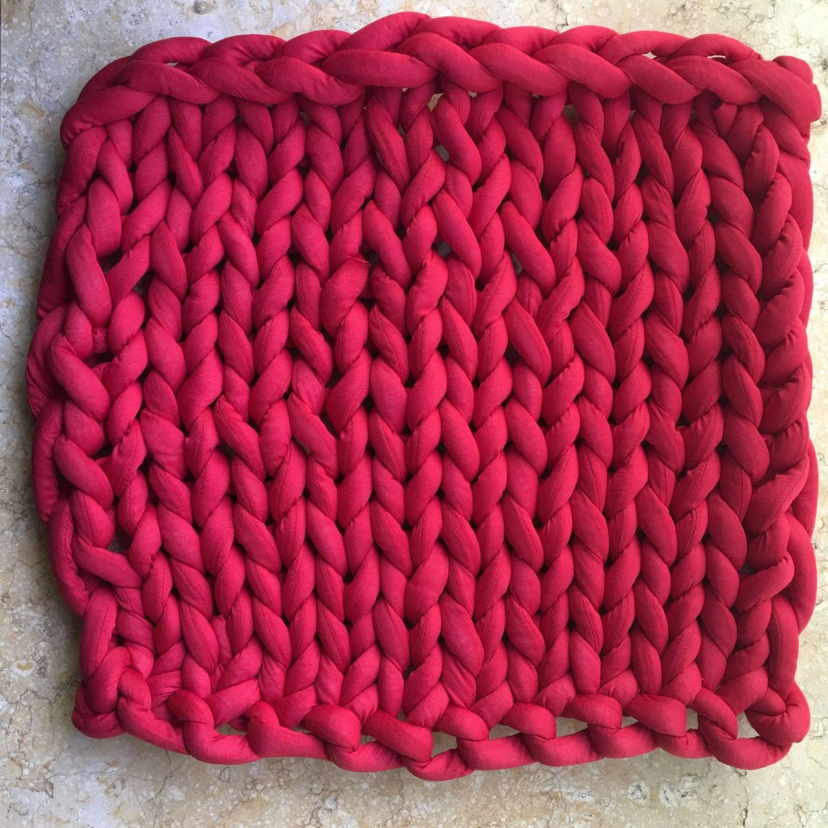Throw Blanket Chunky Knit Weighted Comfort Braided Edges