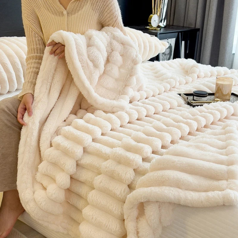 Throw Blanket Plush Textured Machine Washable Etison