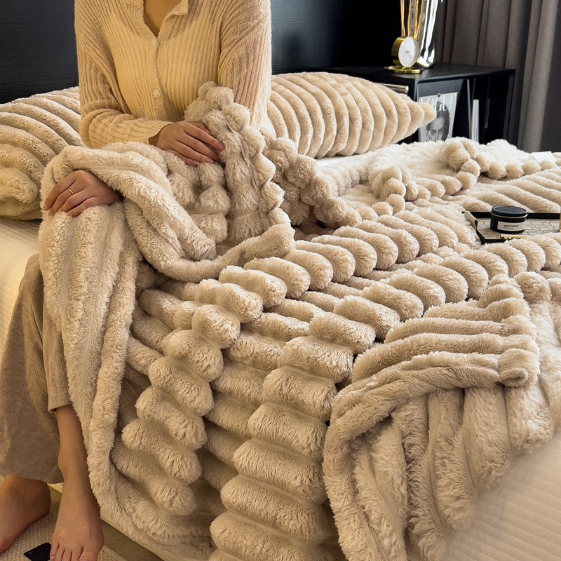 Throw Blanket Plush Textured Machine Washable Etison