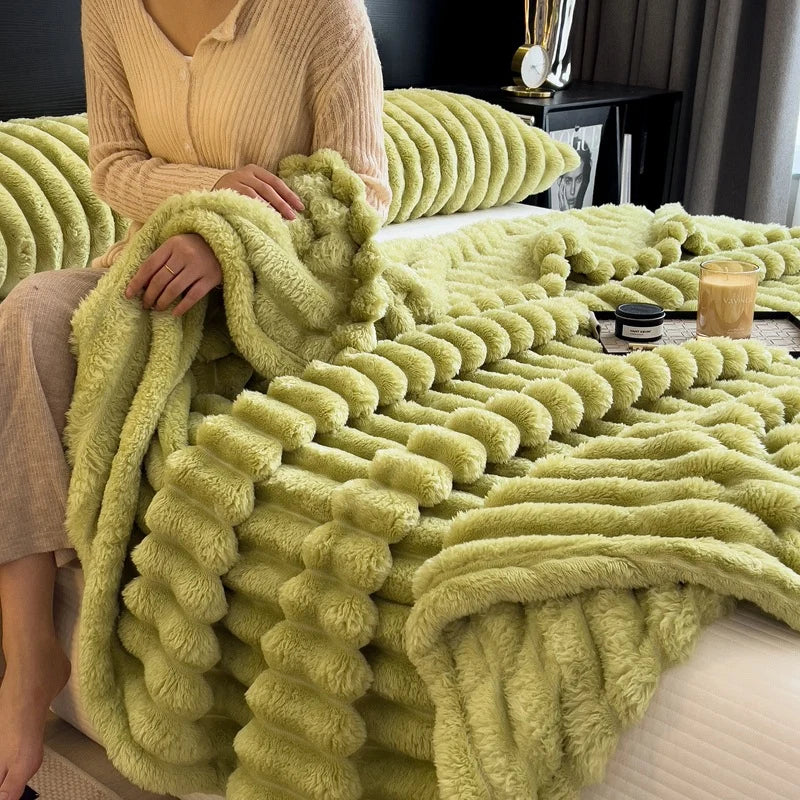Throw Blanket Plush Textured Machine Washable Etison