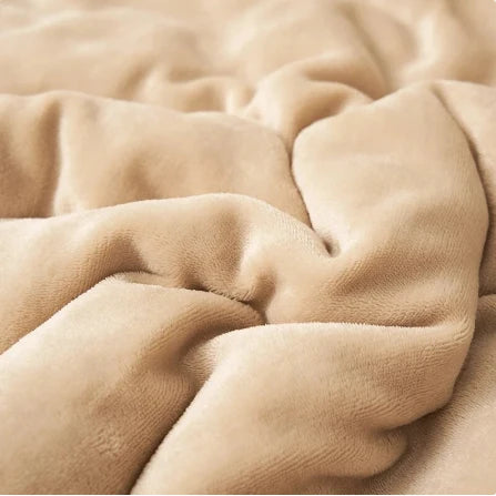 Throw Blanket Quilted Flannel Fleece Sherpa Lining Machine Washable