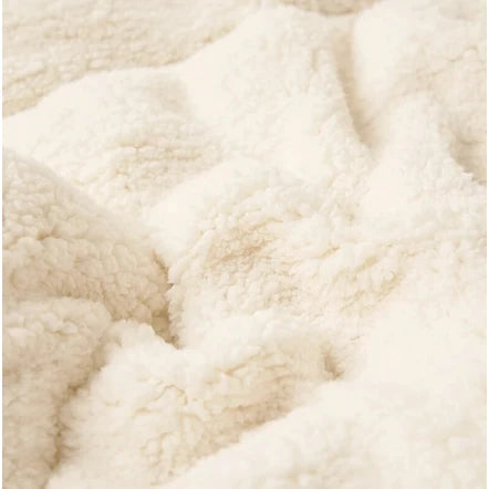 Throw Blanket Quilted Flannel Fleece Sherpa Lining Machine Washable