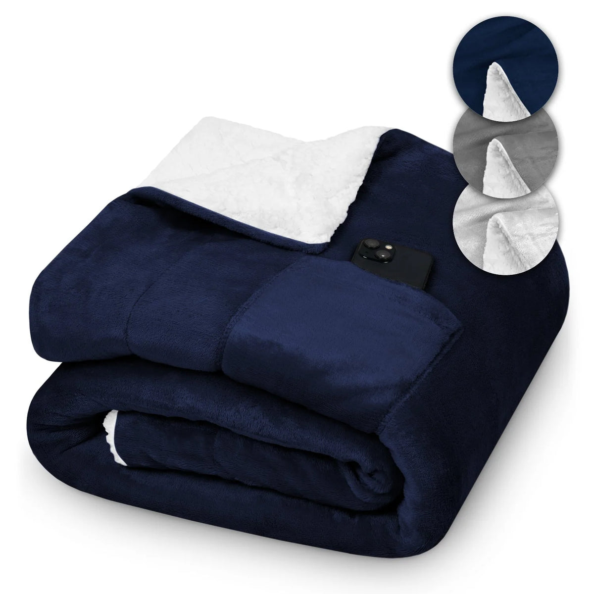 Throw Blanket Reversible Plush & Flannel