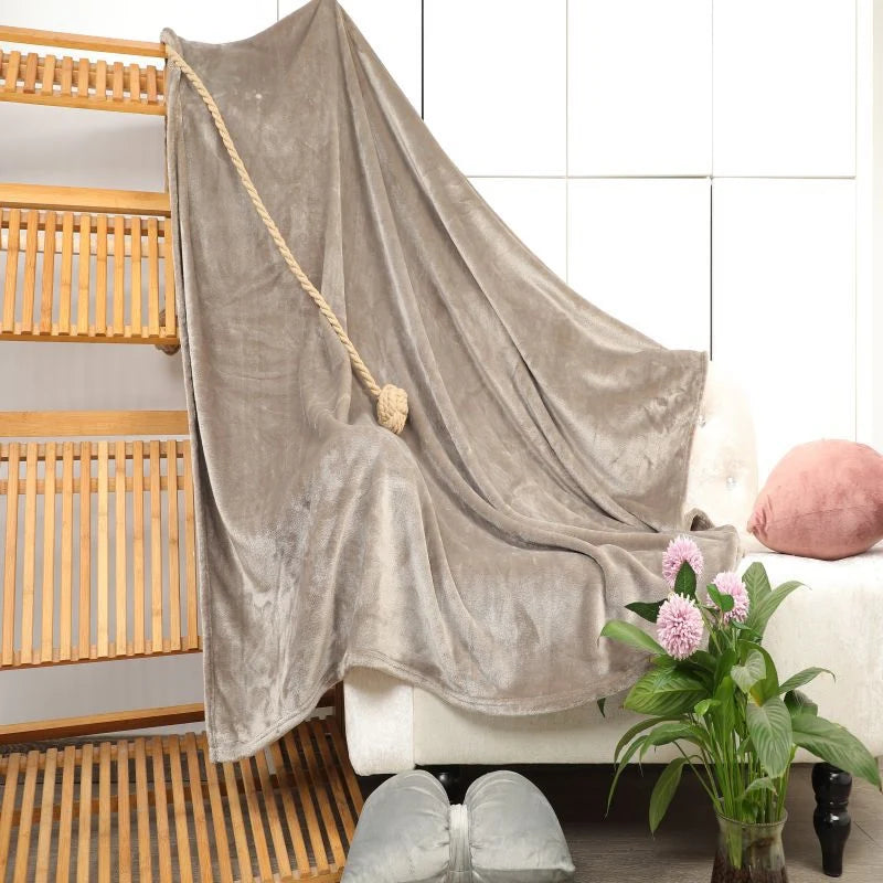 Throw Blanket Velvet Plush Machine-Washable