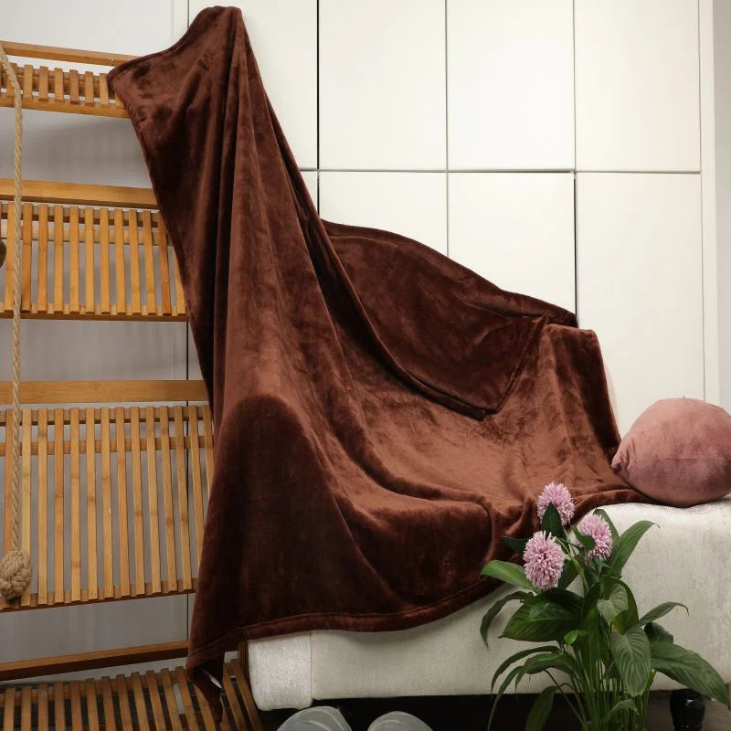 Throw Blanket Velvet Plush Machine-Washable