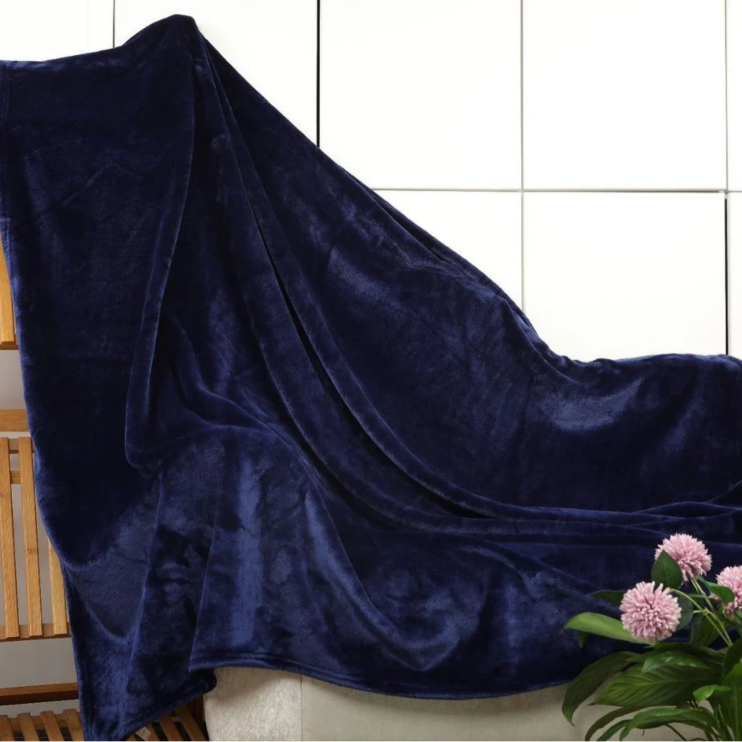 Throw Blanket Velvet Plush Machine-Washable