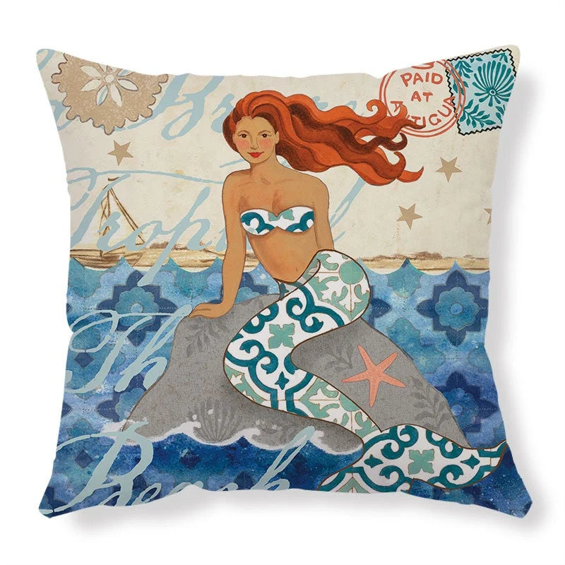 Throw Pillow Covers Marine Life Print Set of 4