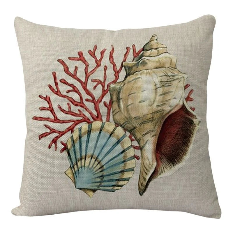 Throw Pillow Covers Marine Life Print Set of 4