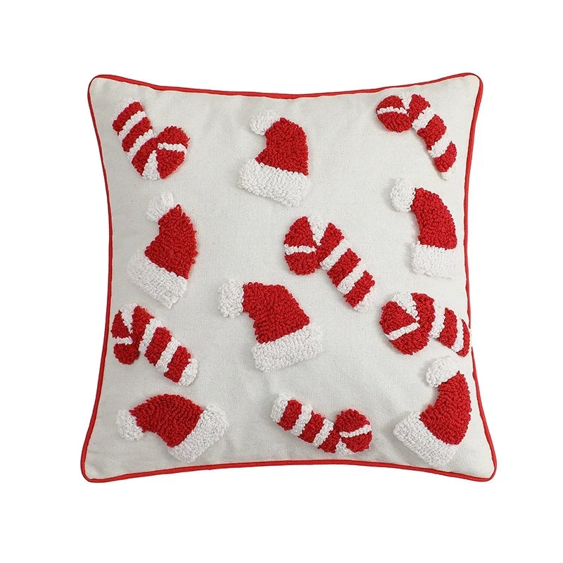 Throw Pillow Plush Velvet 3D Tufted Holiday Design
