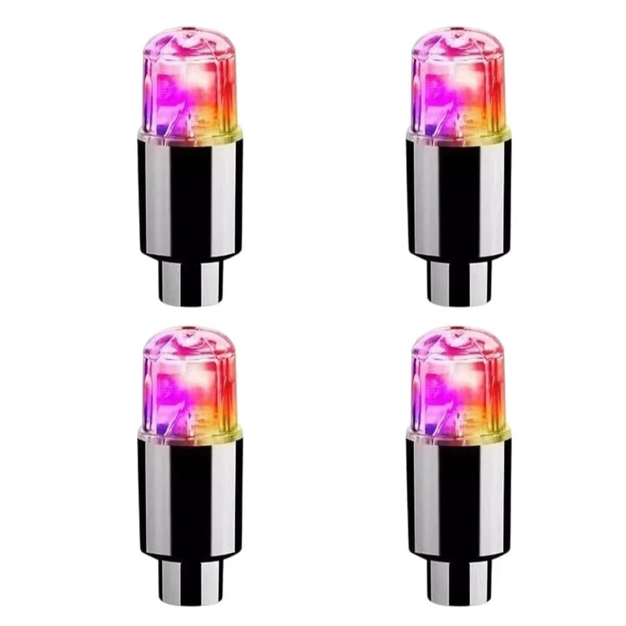 Tire Valve Cap Lights Motion-Activated Weatherproof LED 4-Pack