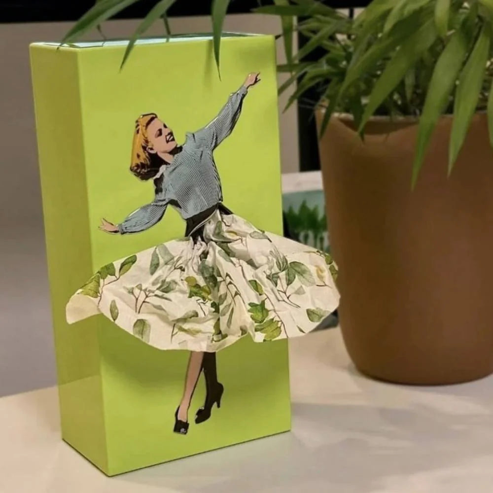 Tissue Box Cover Fluttering Skirt Design Fits Standard Rectangular Boxes