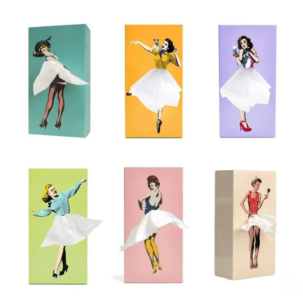 Tissue Box Cover Fluttering Skirt Design Fits Standard Rectangular Boxes