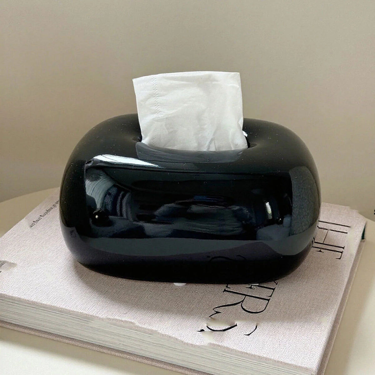 Tissue Box Holder Abstract Design Glossy Easy-Clean Finish