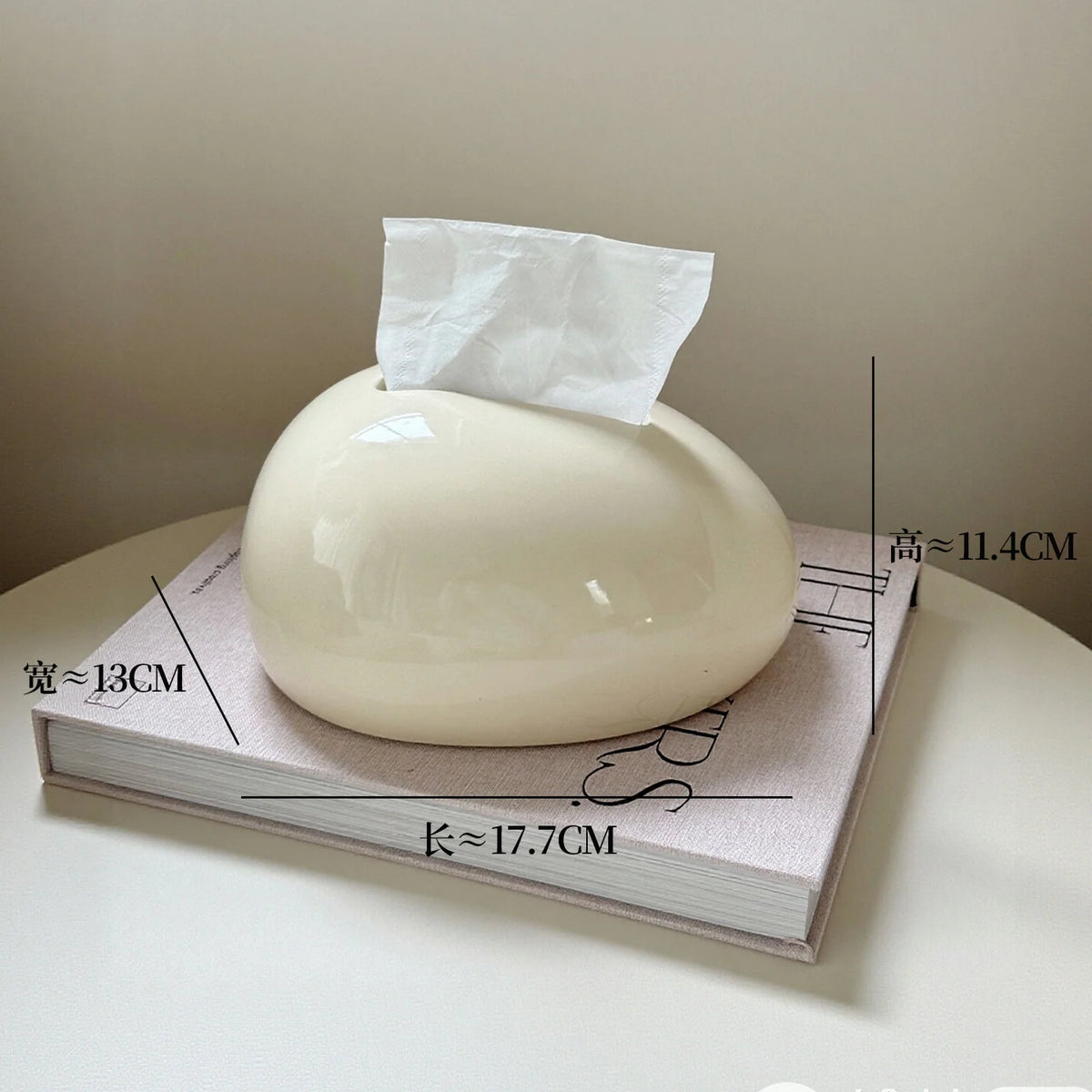 Tissue Box Holder Abstract Design Glossy Easy-Clean Finish