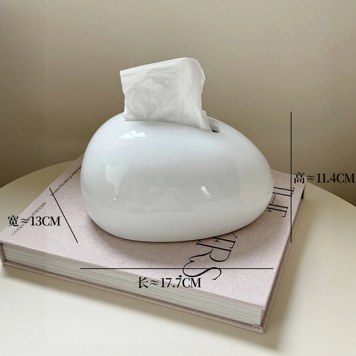 Tissue Box Holder Abstract Design Glossy Easy-Clean Finish