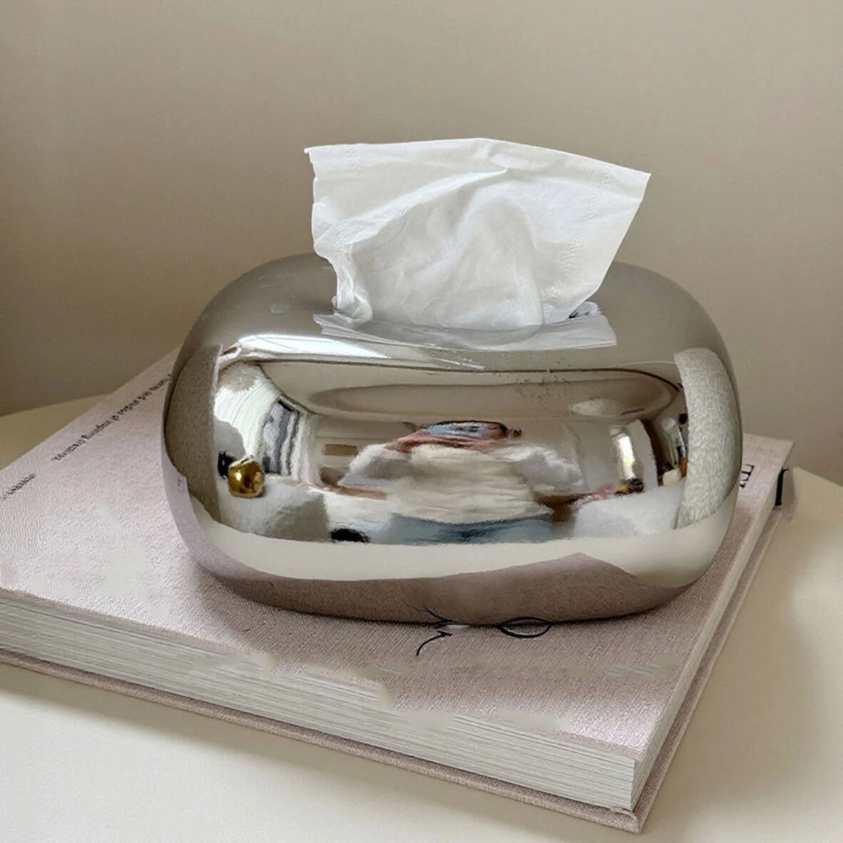 Tissue Box Holder Abstract Design Glossy Easy-Clean Finish