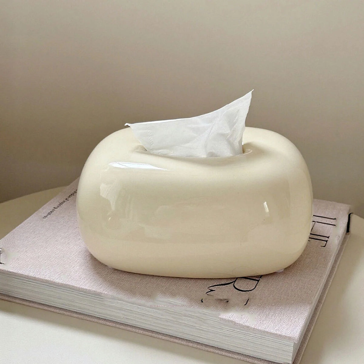 Tissue Box Holder Abstract Design Glossy Easy-Clean Finish