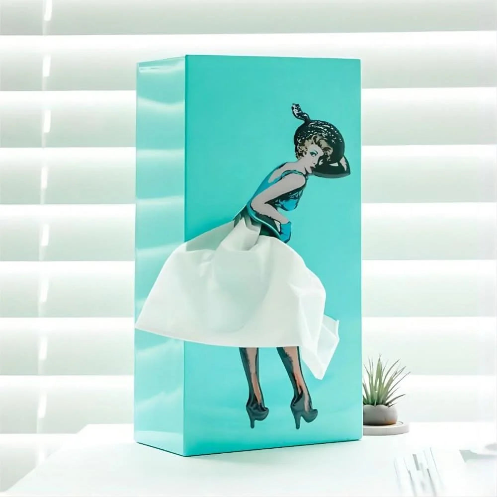 Tissue Box Holder Playful Rocking Design Plastic