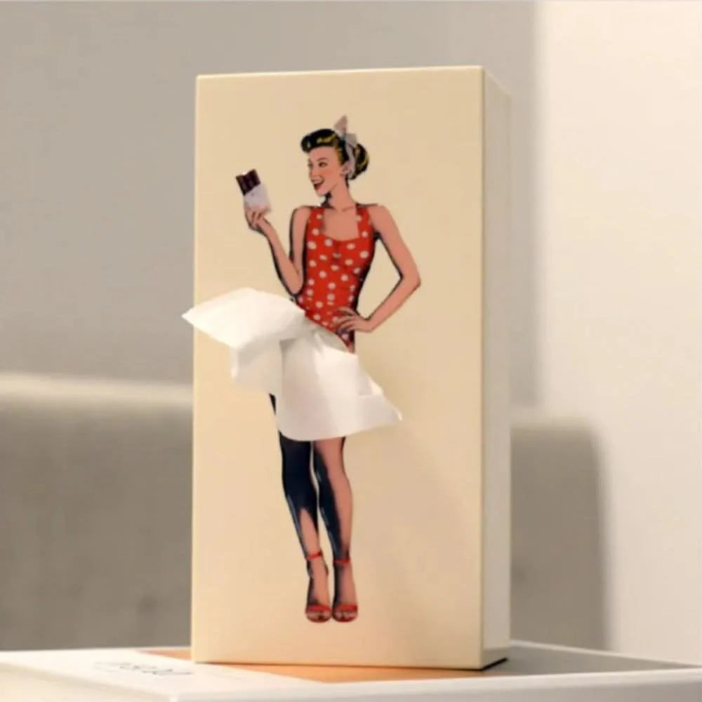 Tissue Box Holder Playful Rocking Design Plastic