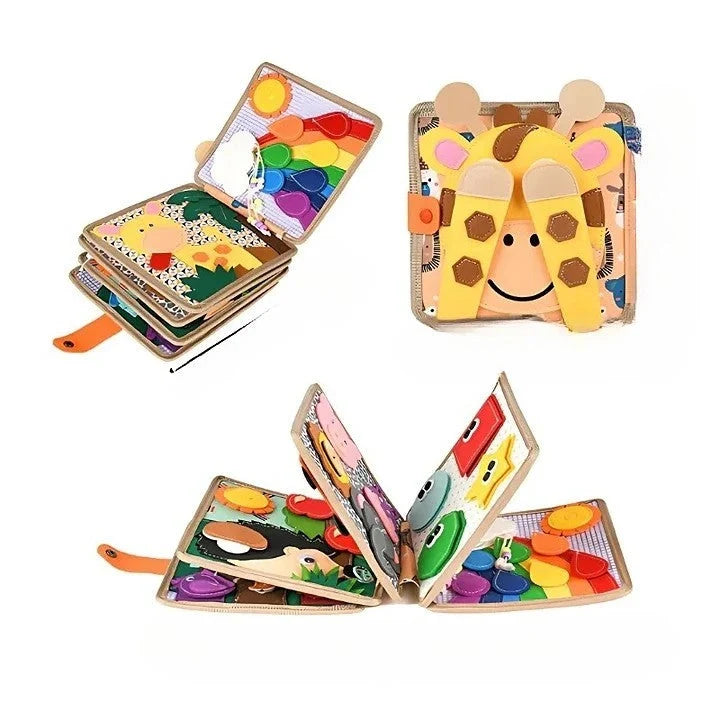 Toddler Activity Book 12 Textured Pages Carry Handle