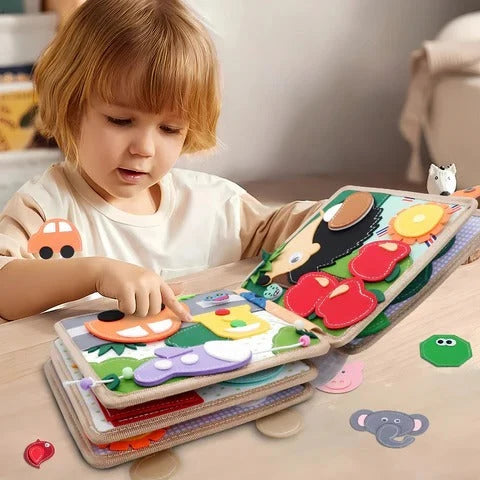 Toddler Activity Book 12 Textured Pages Carry Handle
