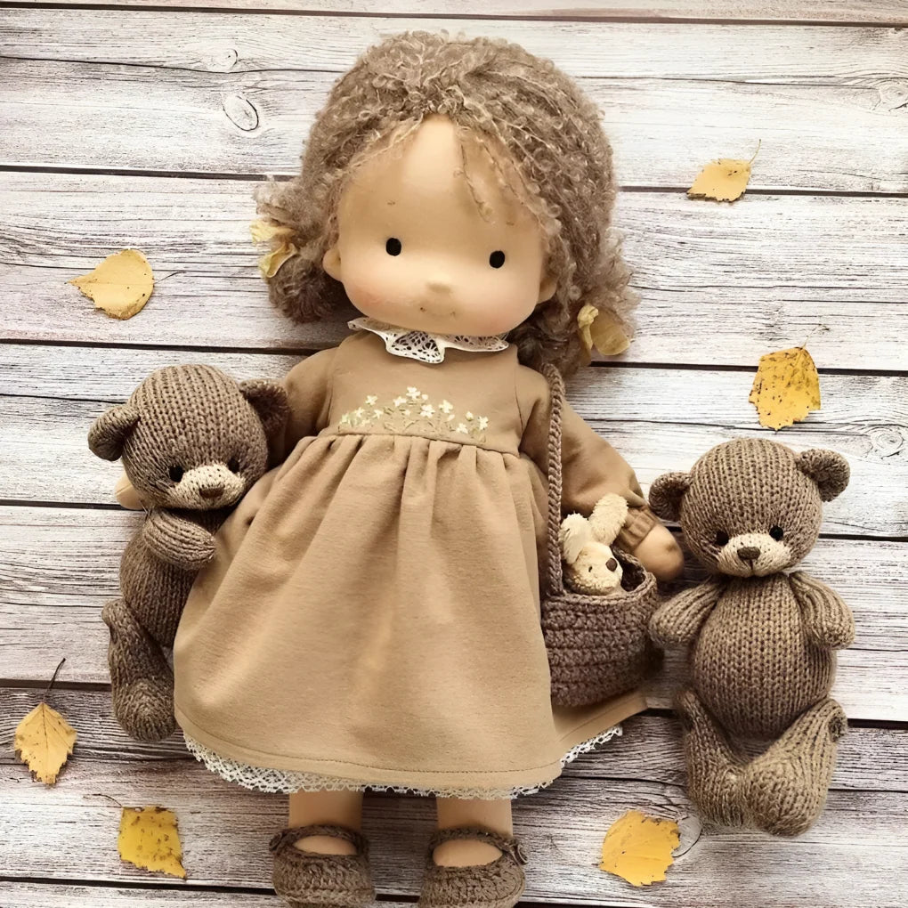 Toddler Doll Hypoallergenic Cotton & Wool Neutral Face