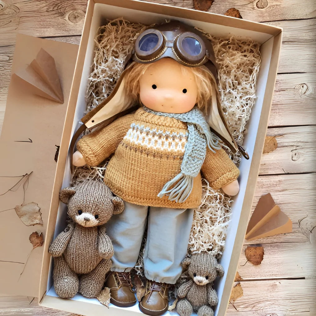 Toddler Doll Hypoallergenic Cotton & Wool Neutral Face
