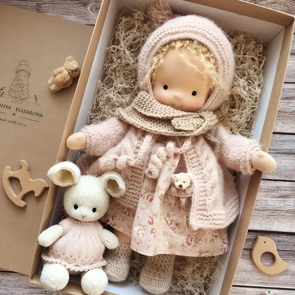 Toddler Doll Hypoallergenic Cotton & Wool Neutral Face