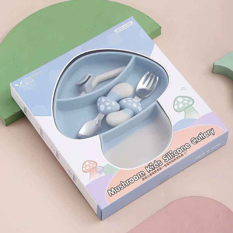 Toddler Suction Plate BPA-Free Silicone Divided Compartments Dishwasher-Safe