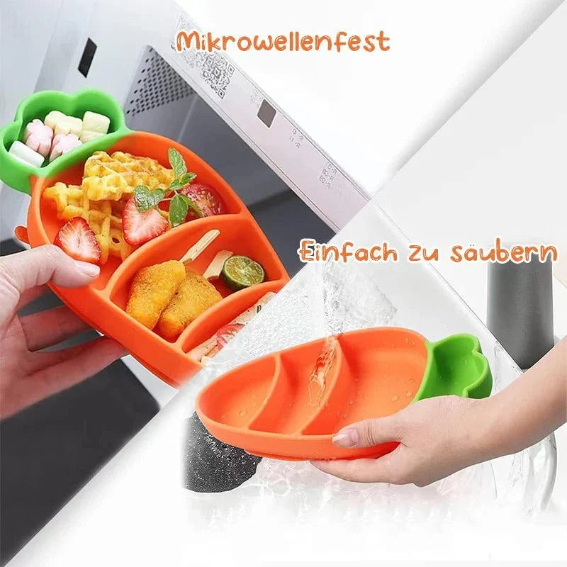 Toddler Suction Plate BPA-Free Silicone Divided Compartments Dishwasher-Safe