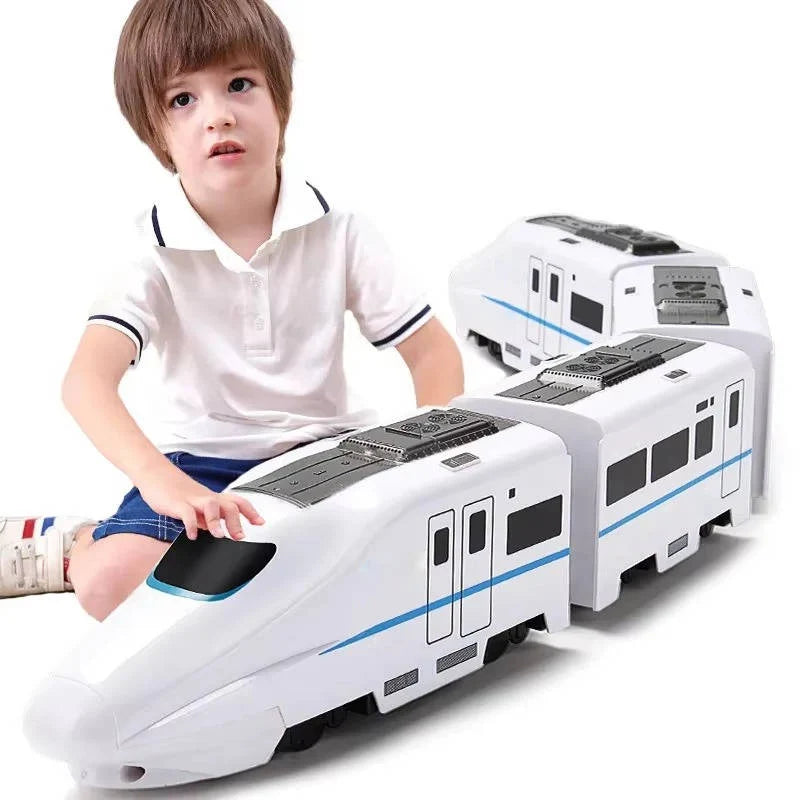 Toddler Train Toy Bump-and-Go Spinning Action Four Detachable Cars Lights & Sounds