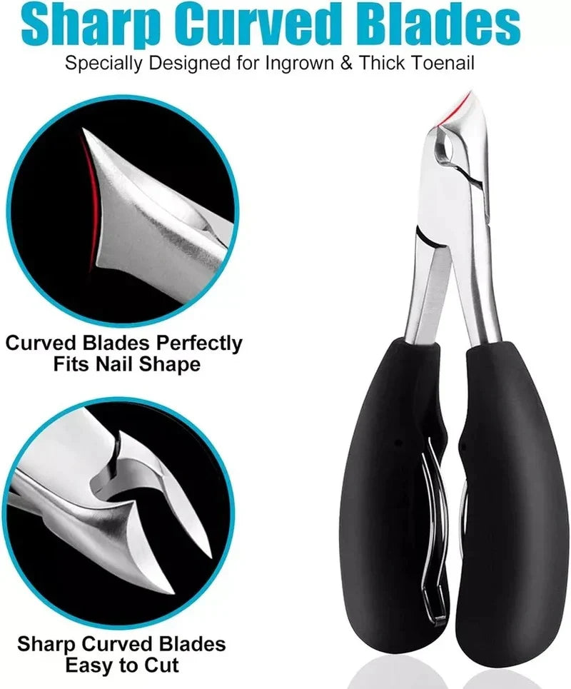Toenail Clipper Curved Blade Built-In Clipping Guard for Thick Nails