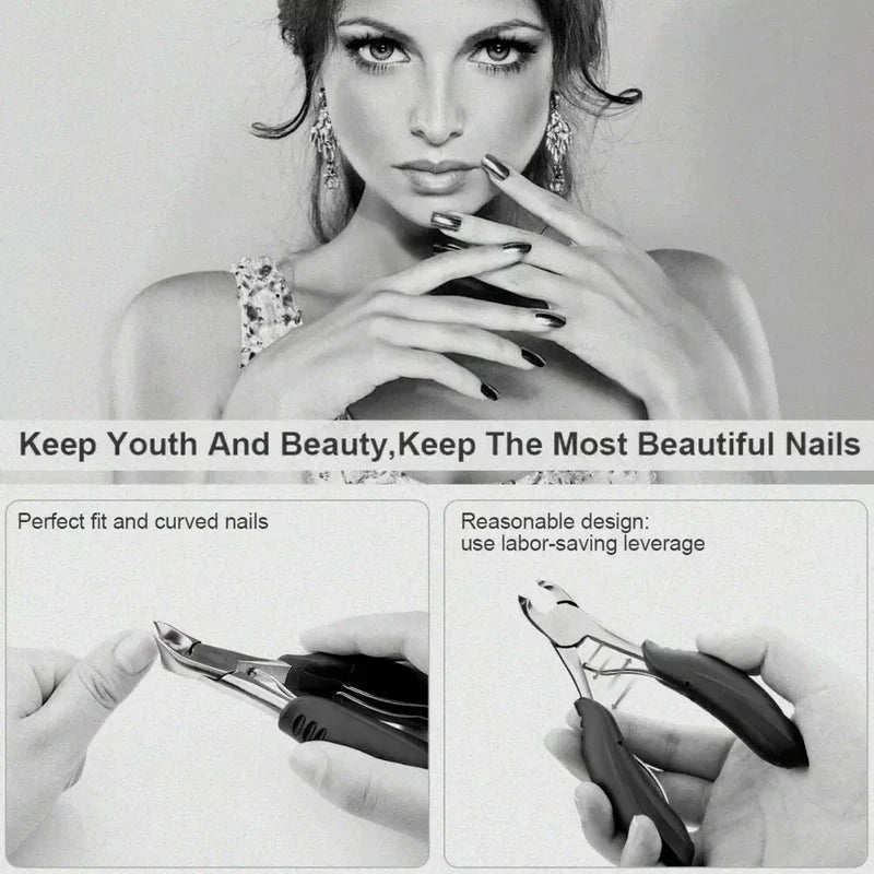 Toenail Clipper Curved Blade Built-In Clipping Guard for Thick Nails