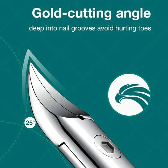 Toenail Clipper Stainless Steel Curved Blades Comfort Grip