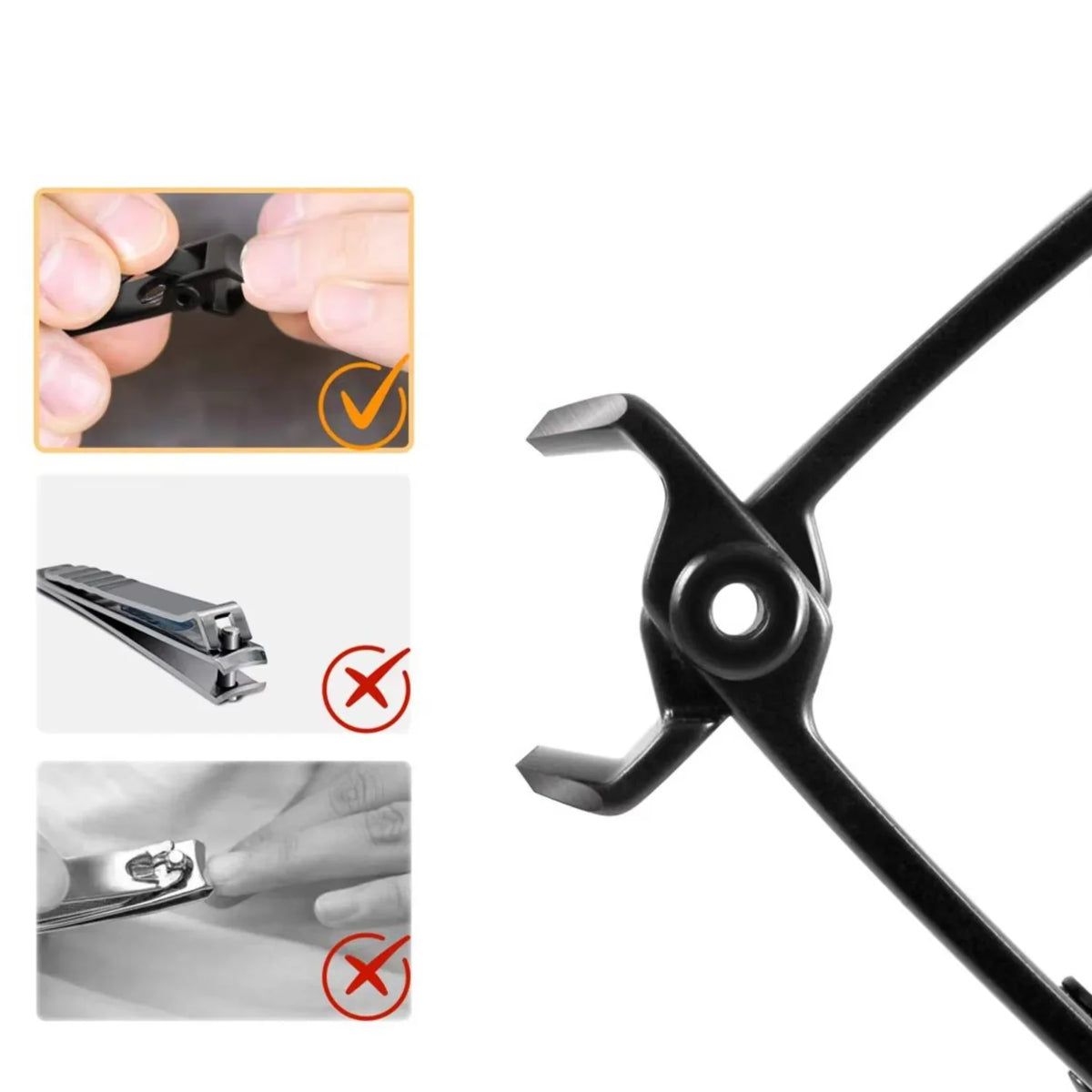 Toenail Clippers Stainless Steel Wide Jaw for Thick Nails Ergonomic Grip