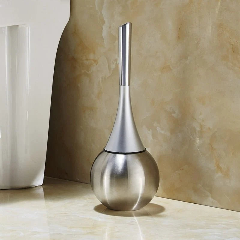 Toilet Brush Flexible Silicone Head Ventilated Holder