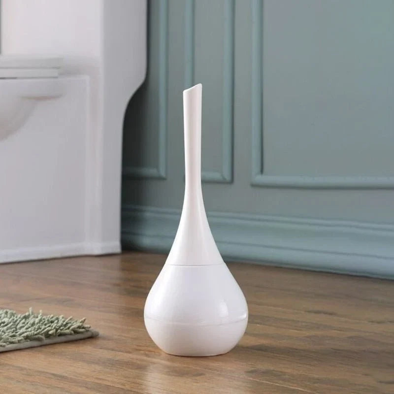 Toilet Brush Flexible Silicone Head Ventilated Holder