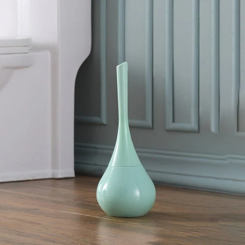 Toilet Brush Flexible Silicone Head Ventilated Holder