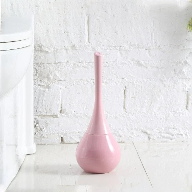 Toilet Brush Flexible Silicone Head Ventilated Holder