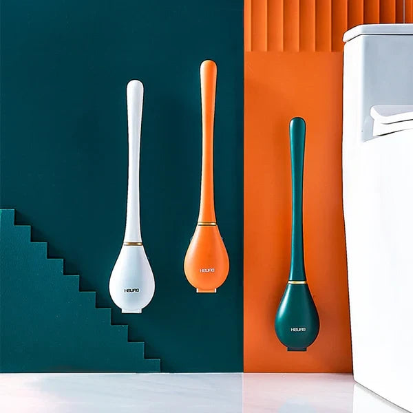 Toilet Brush Silicone Flat Head Wall-Mounted Holder