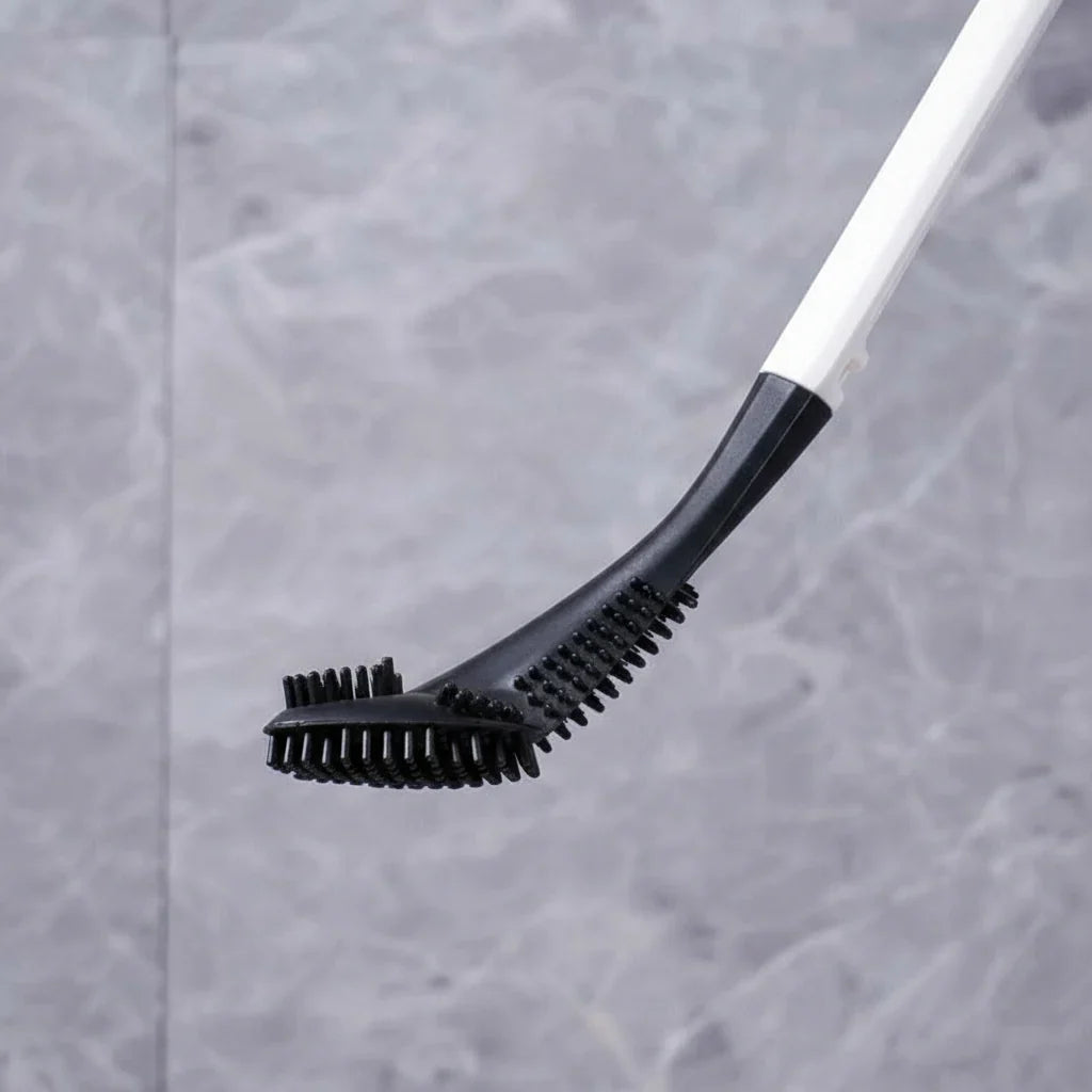 Toilet Brush Triangular Head Scratch-Resistant Bristles Drip-Free Base