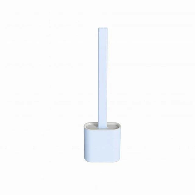 Toilet Brush With Holder Flexible Silicone Head Drip-Resistant