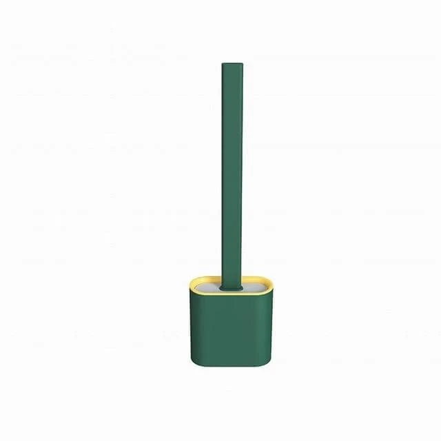 Toilet Brush With Holder Flexible Silicone Head Drip-Resistant