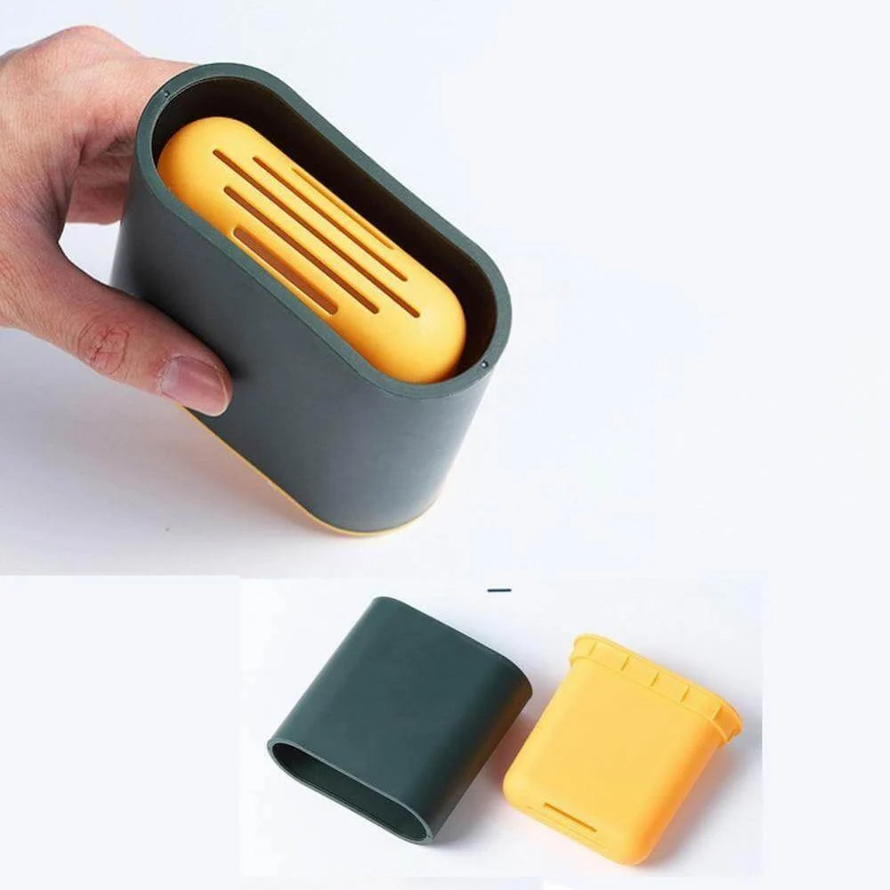Toilet Brush With Holder Flexible Silicone Head Drip-Resistant