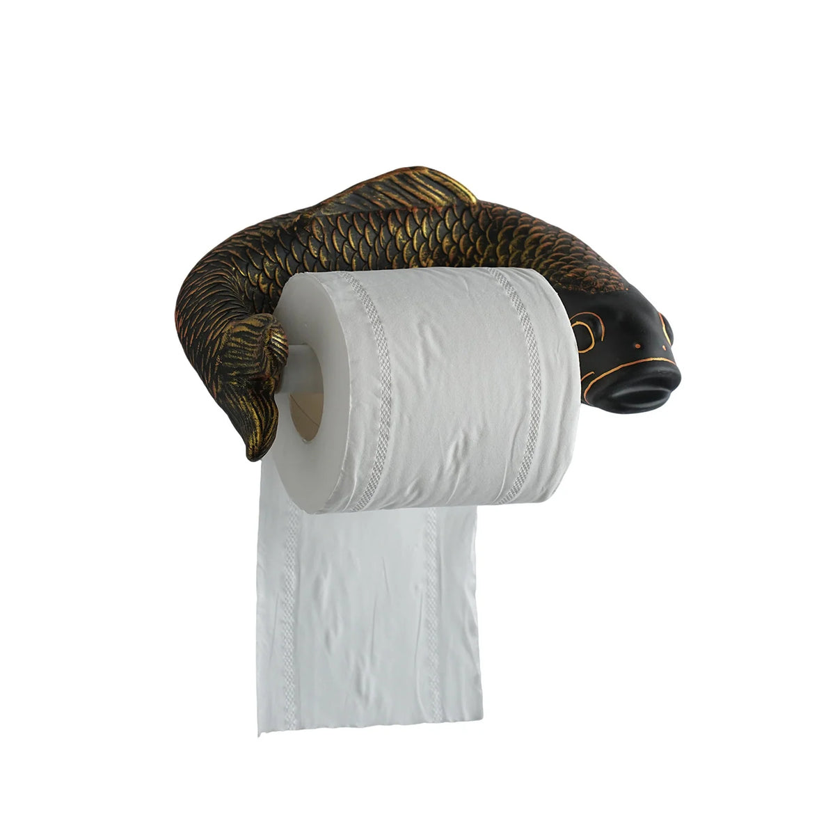 Toilet Paper Holder Carp-Shaped No-Drill Wall-Mounted