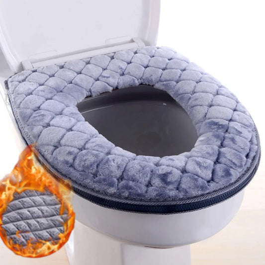 Toilet Seat Cushion Plush Padded Waterproof & Machine Washable