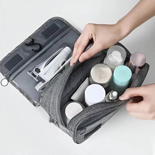 Toiletry Bag Hanging Foldable Oxford Fabric Multiple Pockets