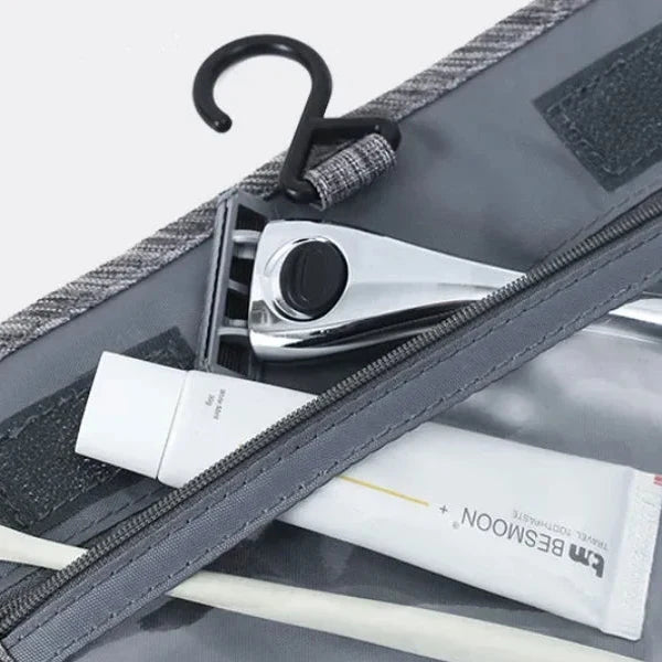 Toiletry Bag Hanging Foldable Oxford Fabric Multiple Pockets