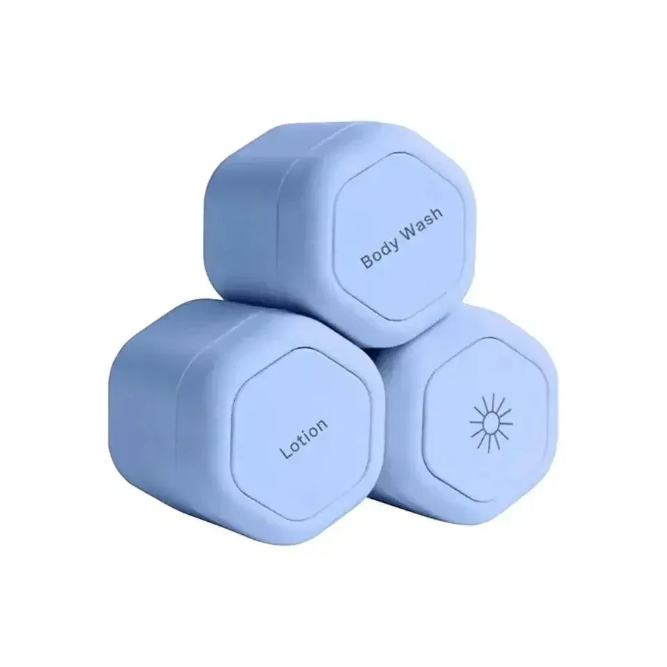 Toiletry Containers Refillable Silicone Leak-Resistant Stackable